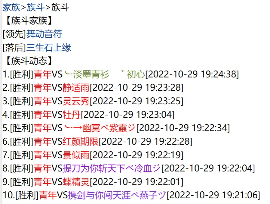 【族斗家族】[领先]舞动音符[落后]三生石上缘